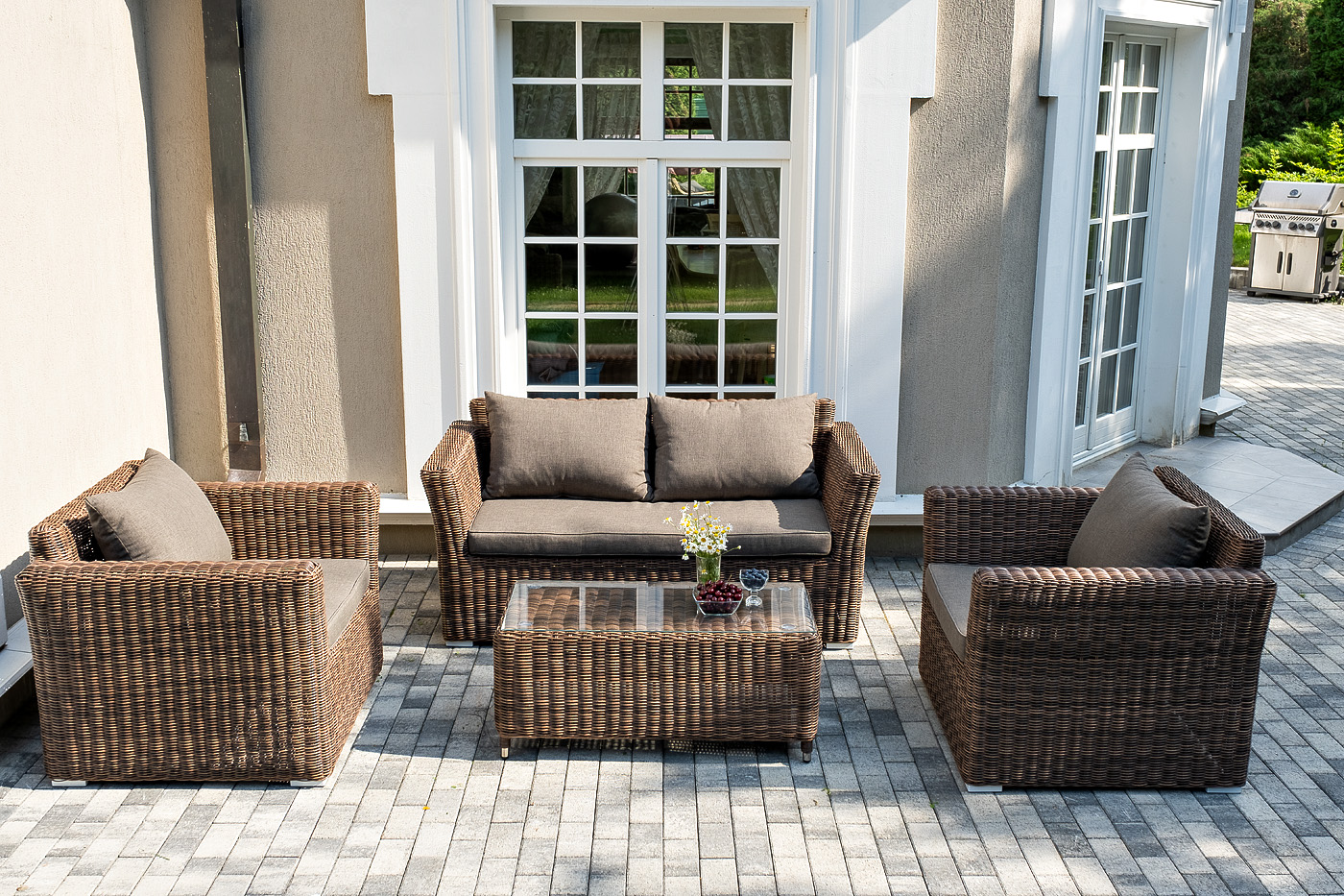 фото "капучино сингл" лаунж-зона из искусственного ротанга, цвет коричневый