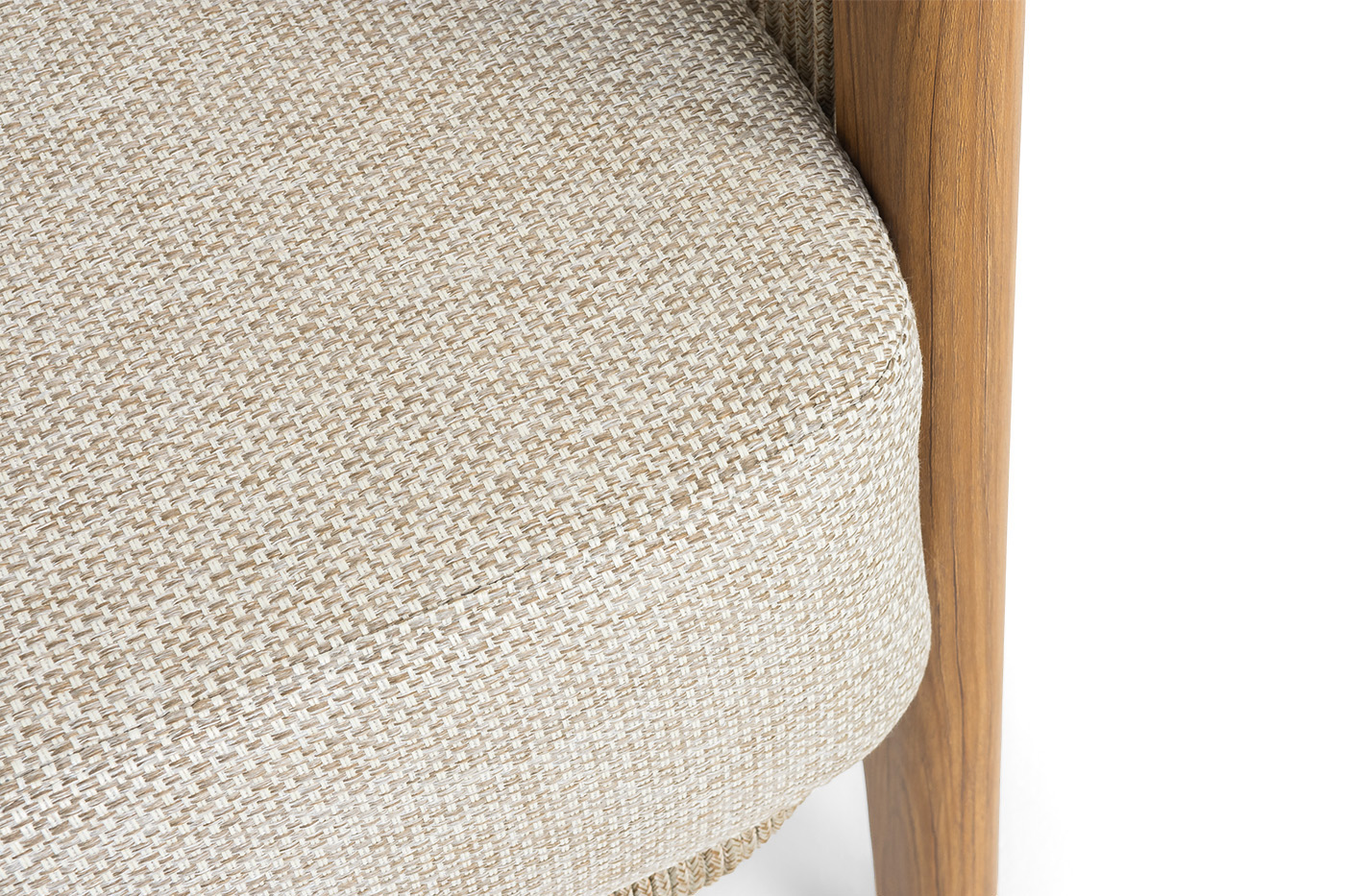 фото "куршевель" диван 3-местный плетеный из роупа, каркас алюминий под дерево, цвет светло-бежевый