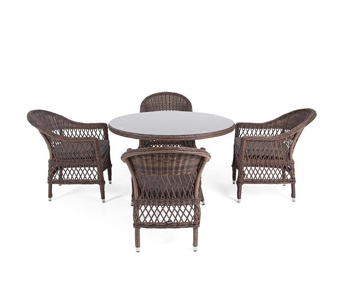 фото "дольче" обеденная группа из искусственного ротанга, цвет коричневый