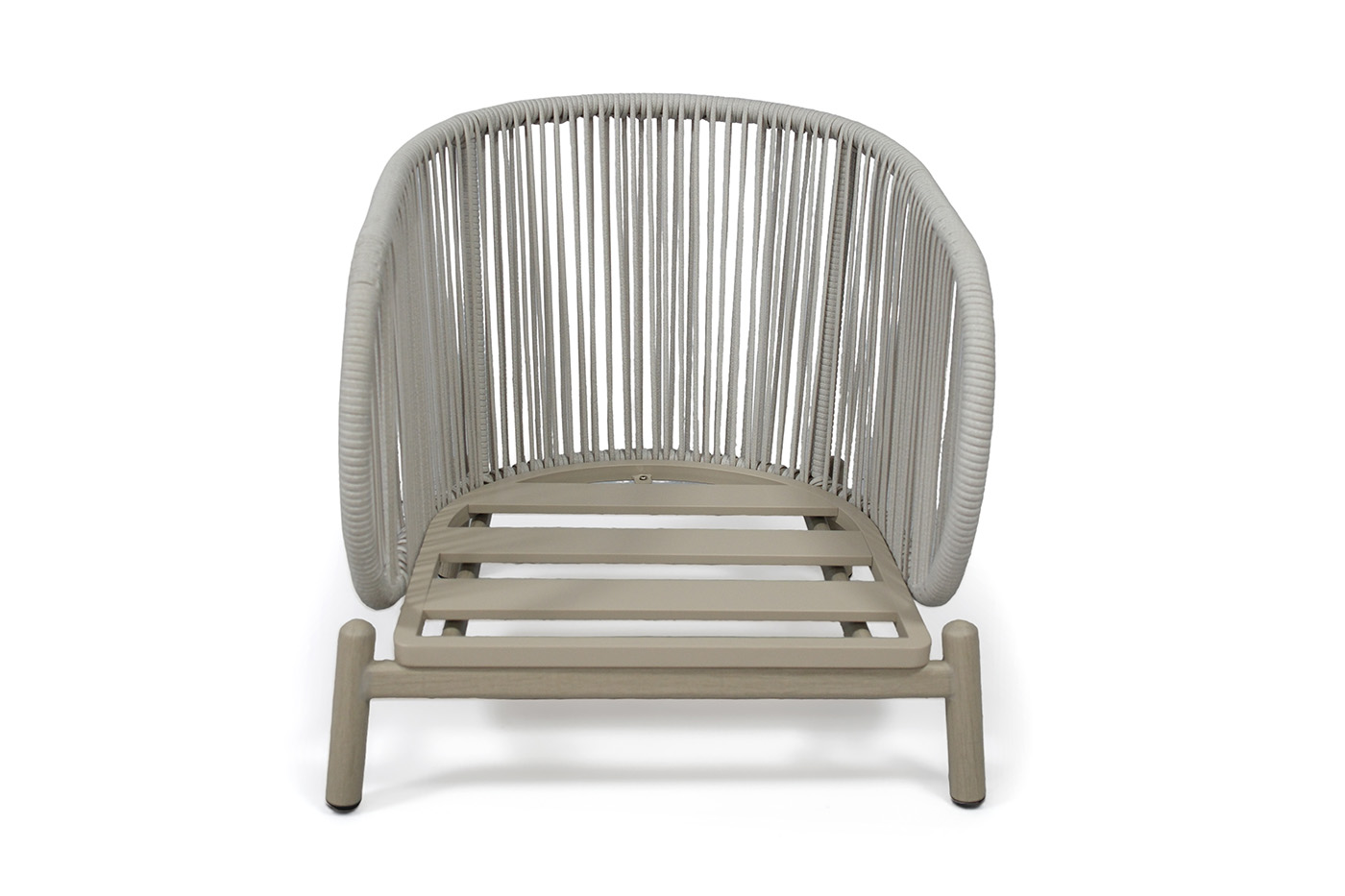 фото "прато" кресло из искусственного ротанга, цвет светло-серый, каркас под дерево (холодно-бежевый)