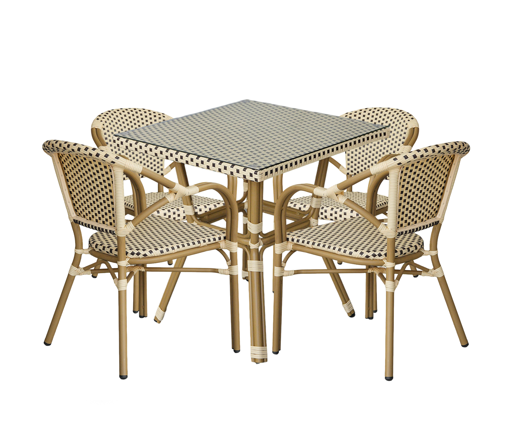 фото "кабри" плетеный стул из искусственного ротанга, цвет бежево-коричневый