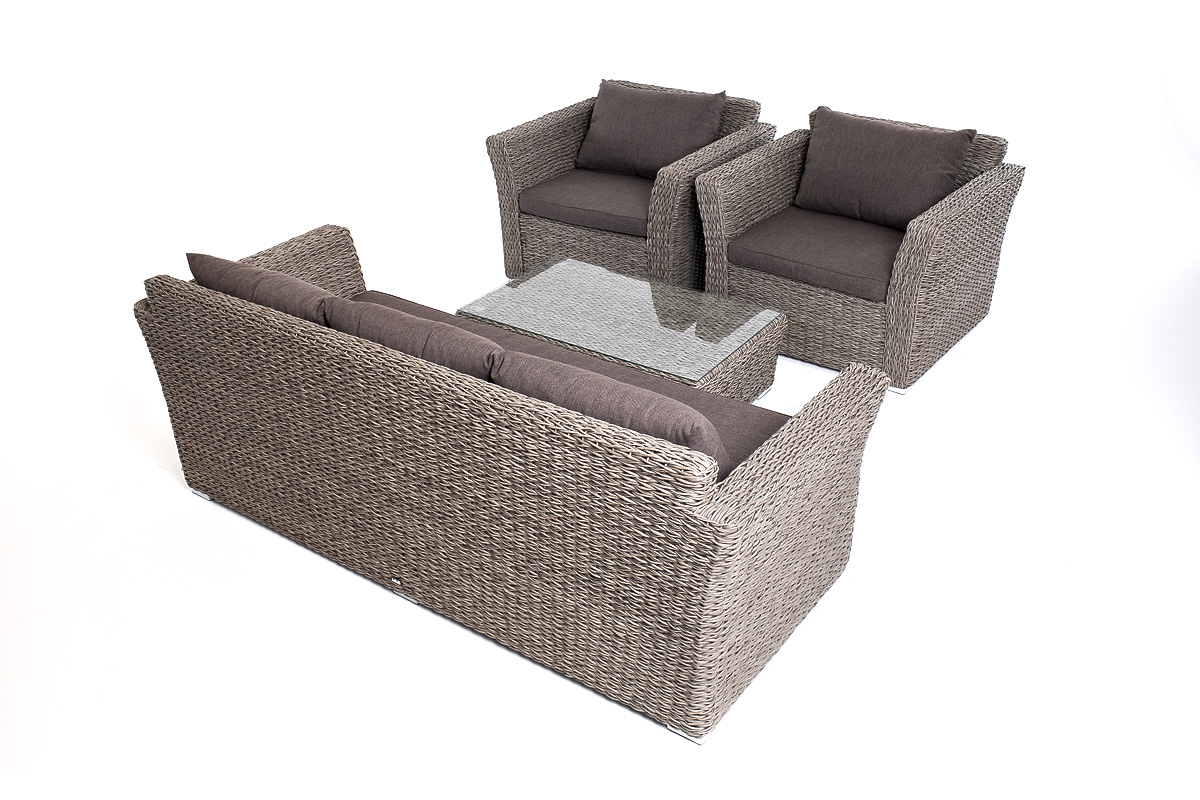 фото "капучино" лаунж-зона из искусственного ротанга (гиацинт), цвет серый