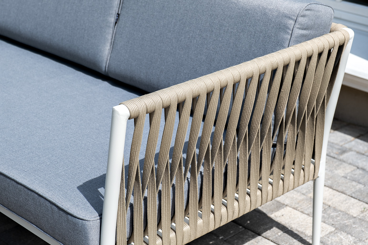 фото "касабланка" лаунж-зона плетеная из роупа 4-местная, цвет серый