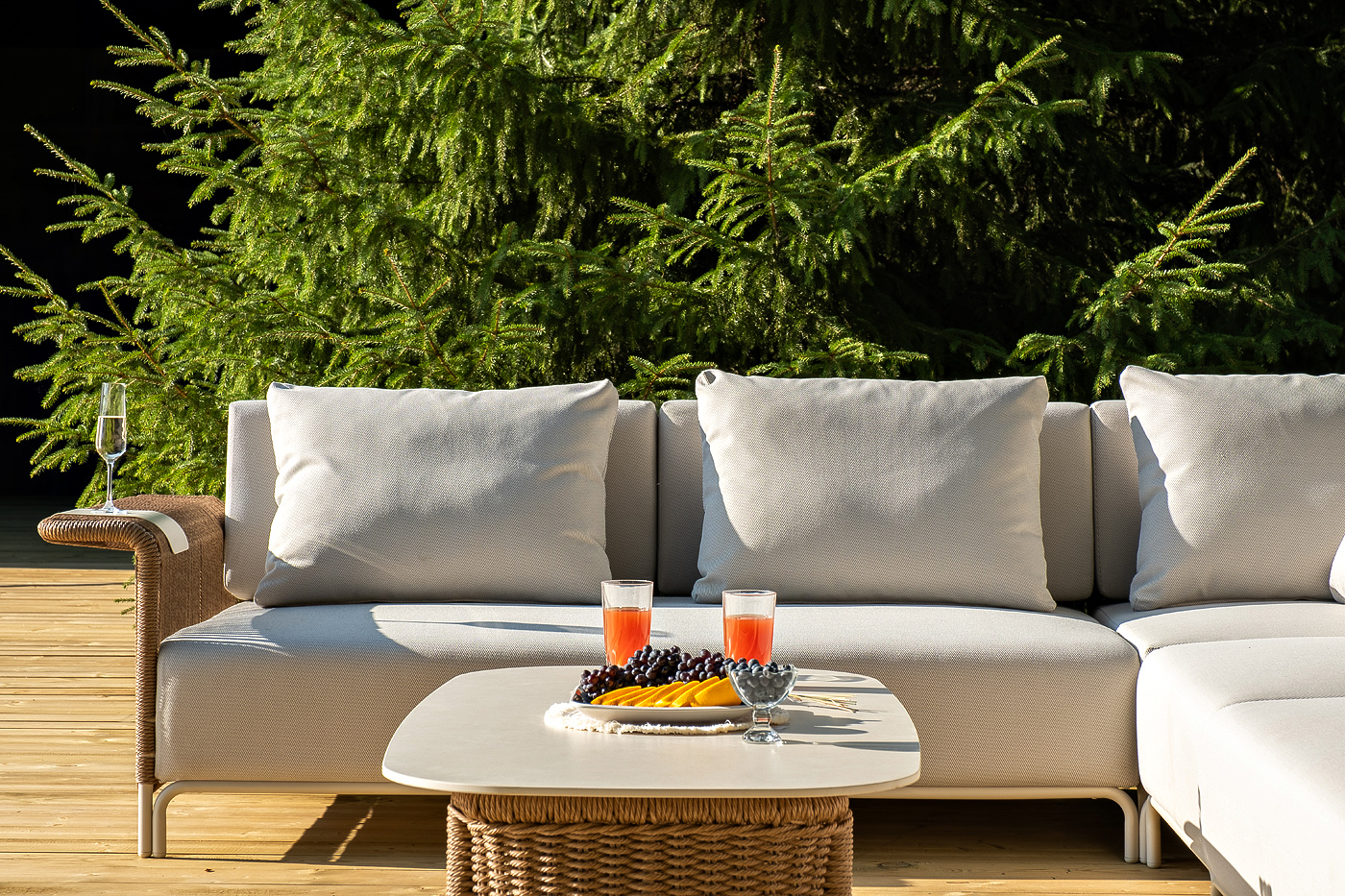 фото "мальдивы" трансформирующаяся лаунж-зона из искусственного ротанга, цвет соломенный (к)