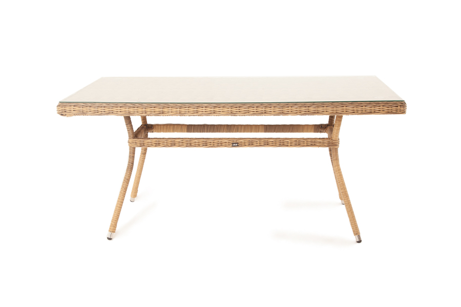 фото "латте" плетеный стол из искусственного ротанга 160х90см, цвет соломенный