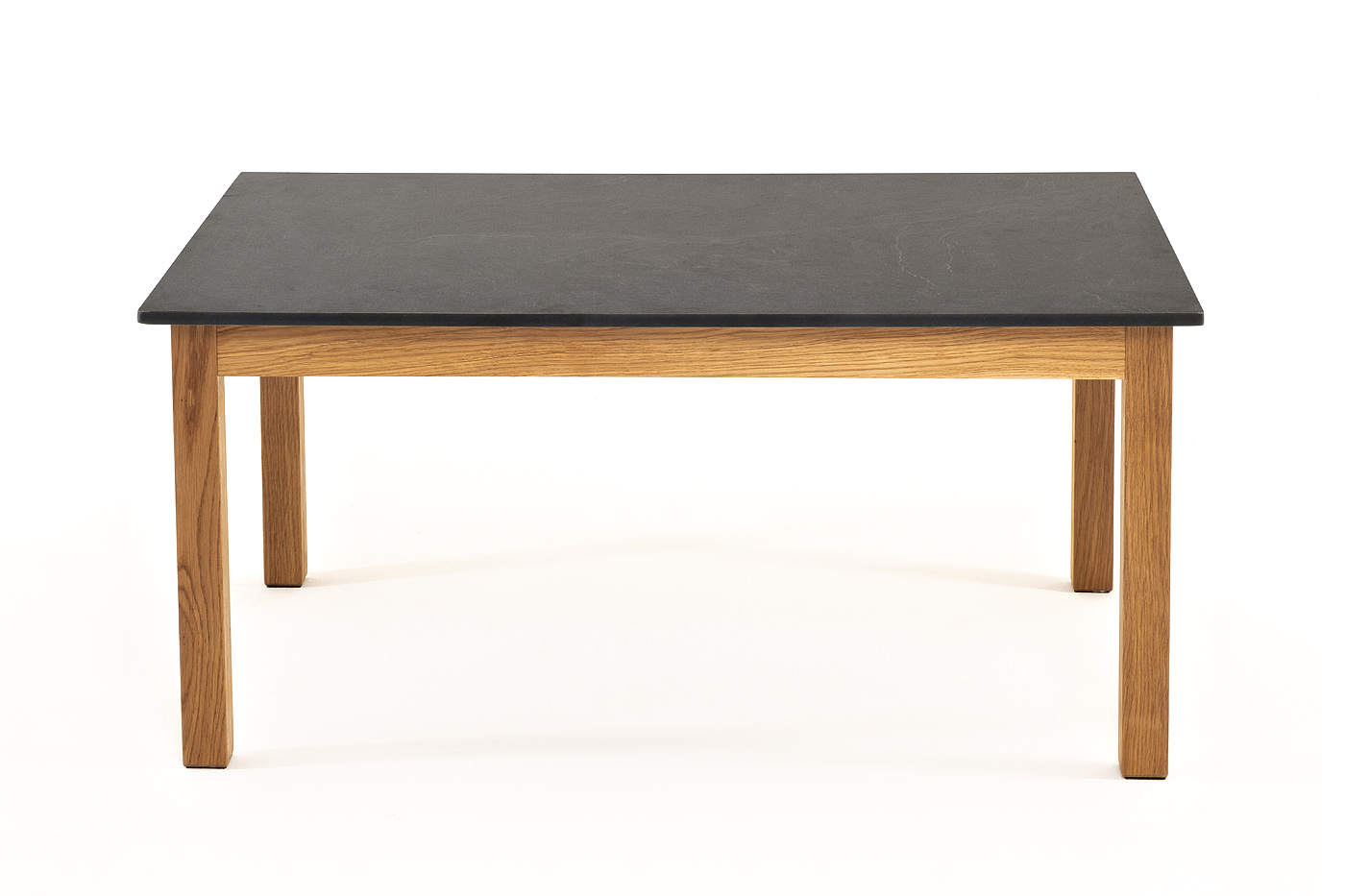 фото "канны" журнальный столик из hpl 90х60, h40, основание дуб, цвет столешницы "серый гранит"