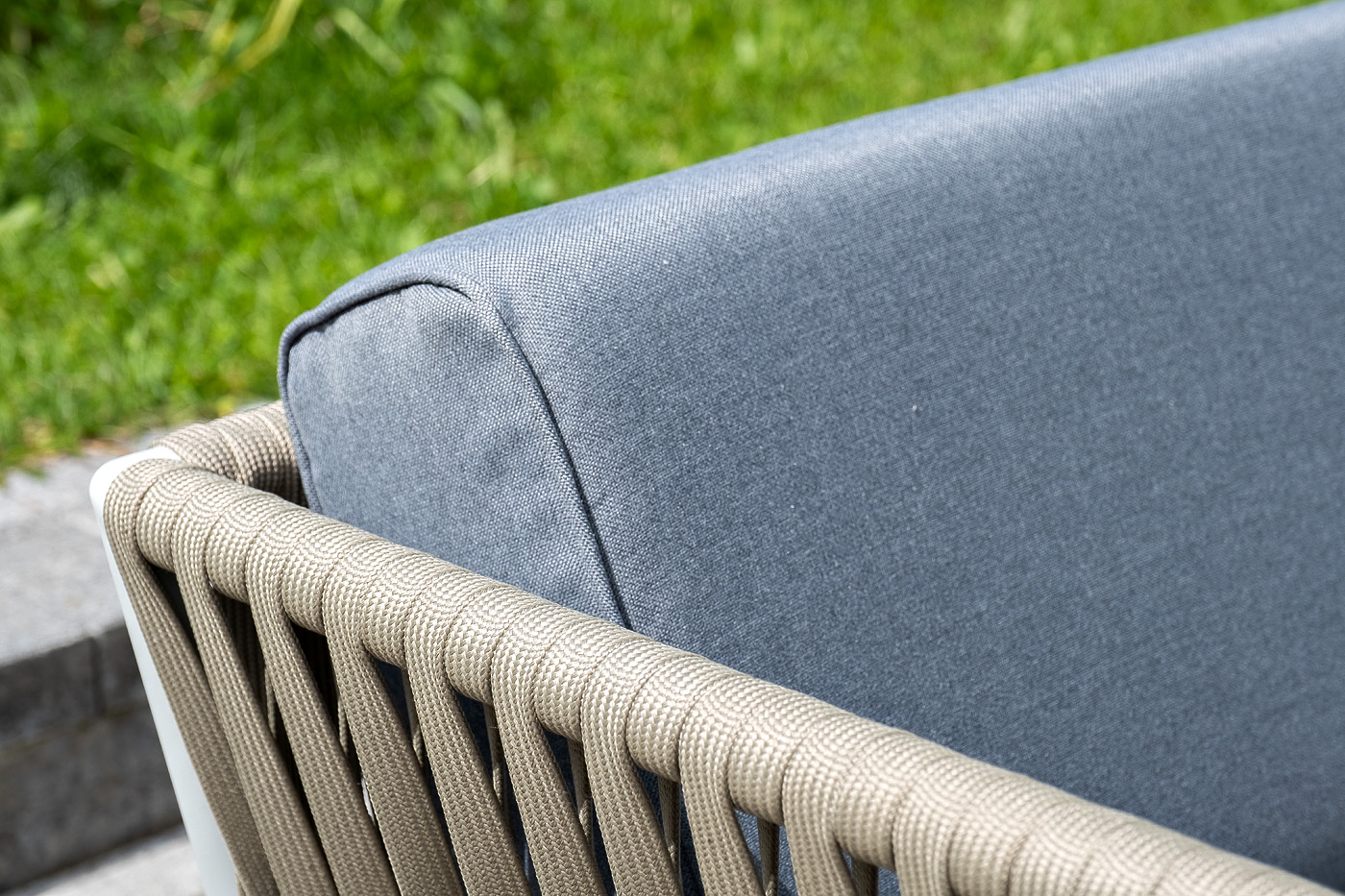 фото "касабланка" лаунж-зона плетеная из роупа 4-местная, цвет серый