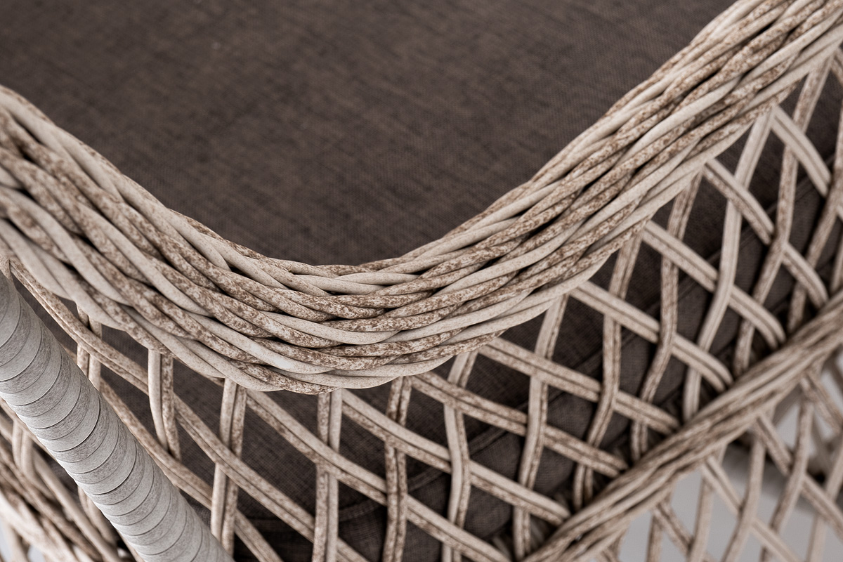 фото "катания" обеденная группа плетеная на 6 персон, цвет бежевый