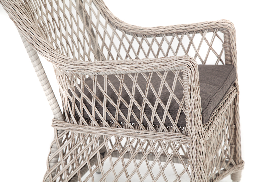 фото "латте" плетеное кресло из искусственного ротанга, цвет бежевый