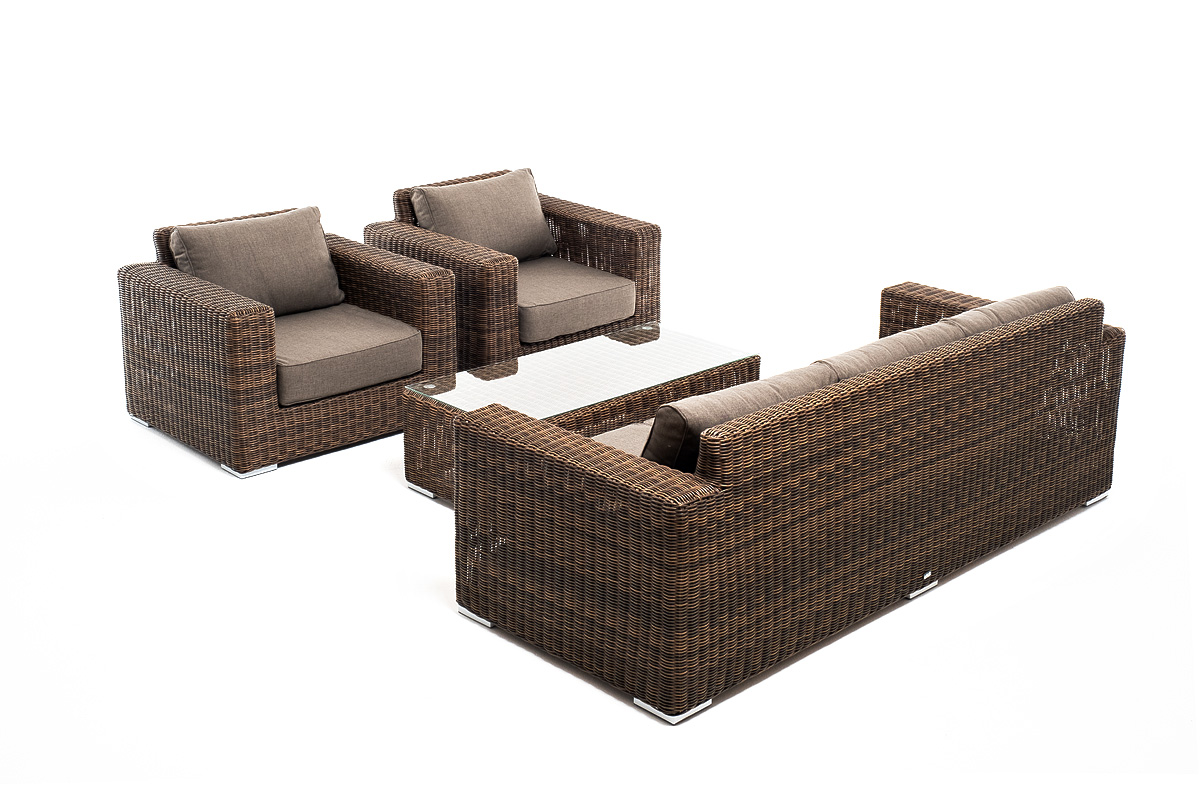 фото "боно" лаунж-зона из искусственного ротанга, цвет коричневый