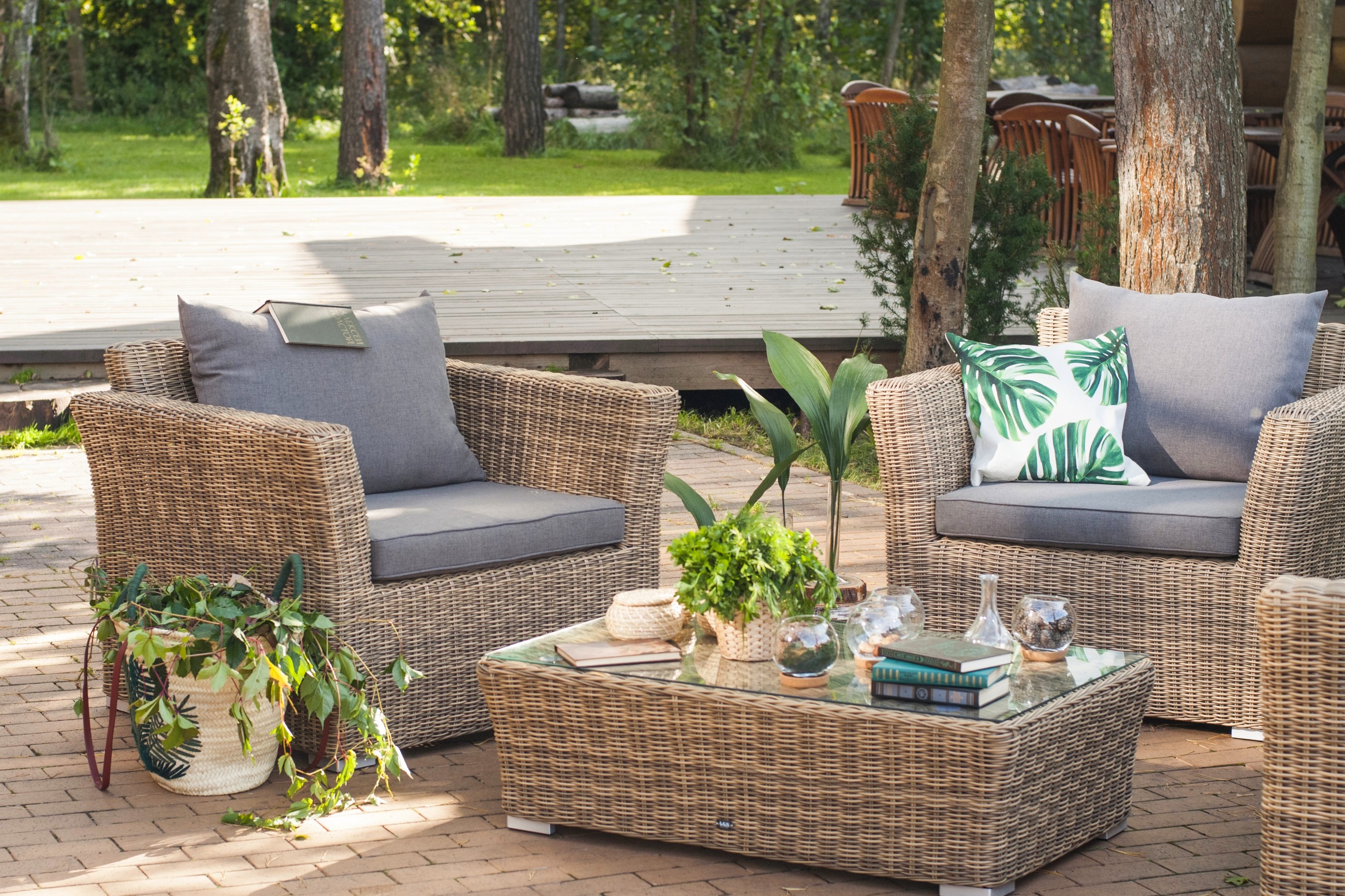 фото "капучино" журнальный столик из искусственного ротанга, цвет соломенный