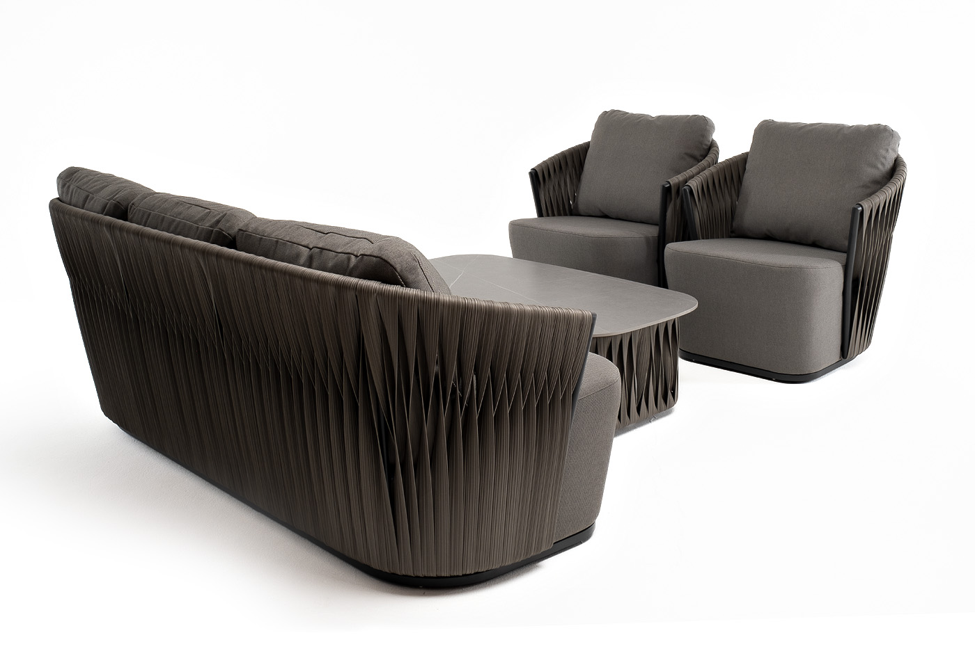 фото "флоренция" лаунж-зона из искусственного ротанга, цвет графит (к)