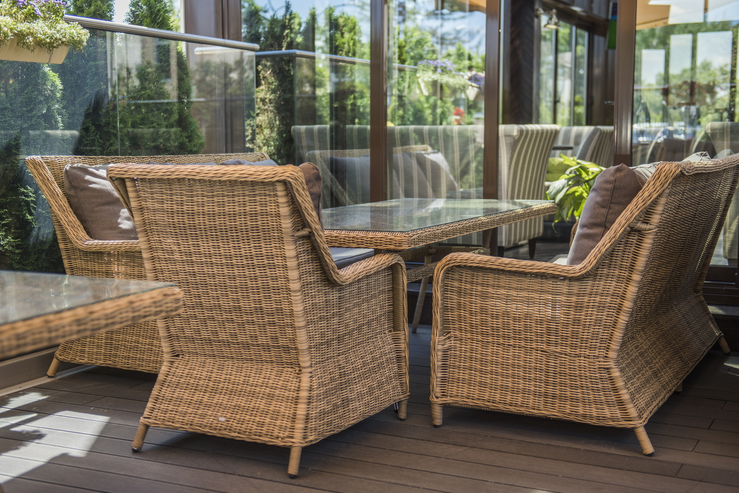 фото "гляссе" кресло плетеное из искусственного ротанга, цвет соломенный