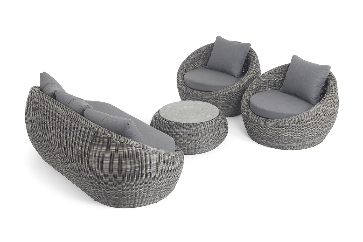 фото "барселона" лаунж-зона из искусственного ротанга, цвет графит