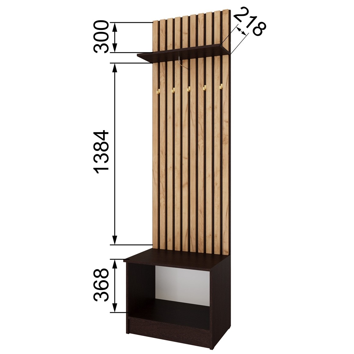 фото тумба с вешалкой 600 кптв-1 кано
