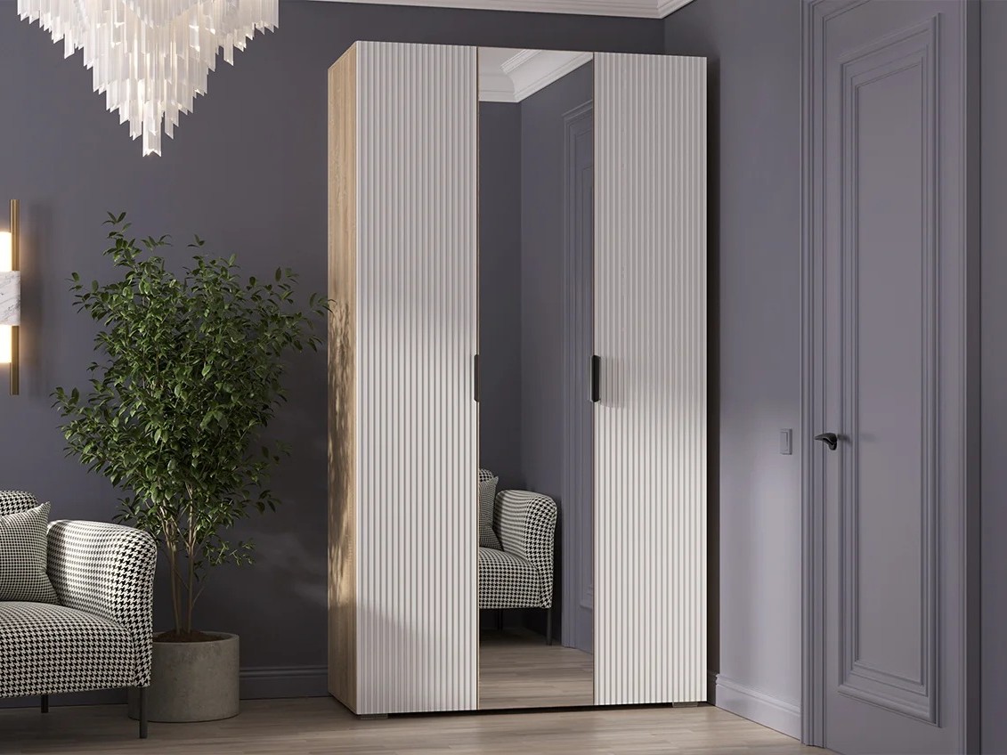 Шкаф 3-х дв. c зеркалом ШК02-1200 Норд Line