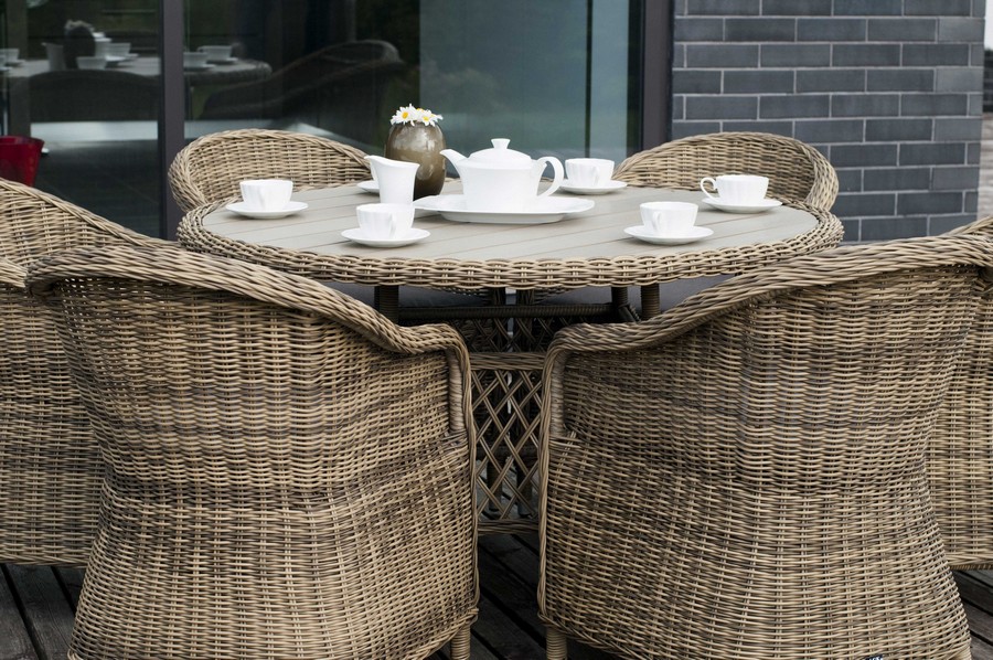 фото "равенна" плетеное кресло из искусственного ротанга, цвет соломенный