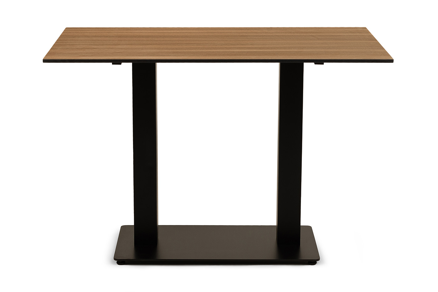 "Каффе" стол из HPL 110х70см, цвет "дуб", подстолье стальное двойное фото "каффе" стол из hpl 110х70см, цвет "дуб", подстолье стальное двойное