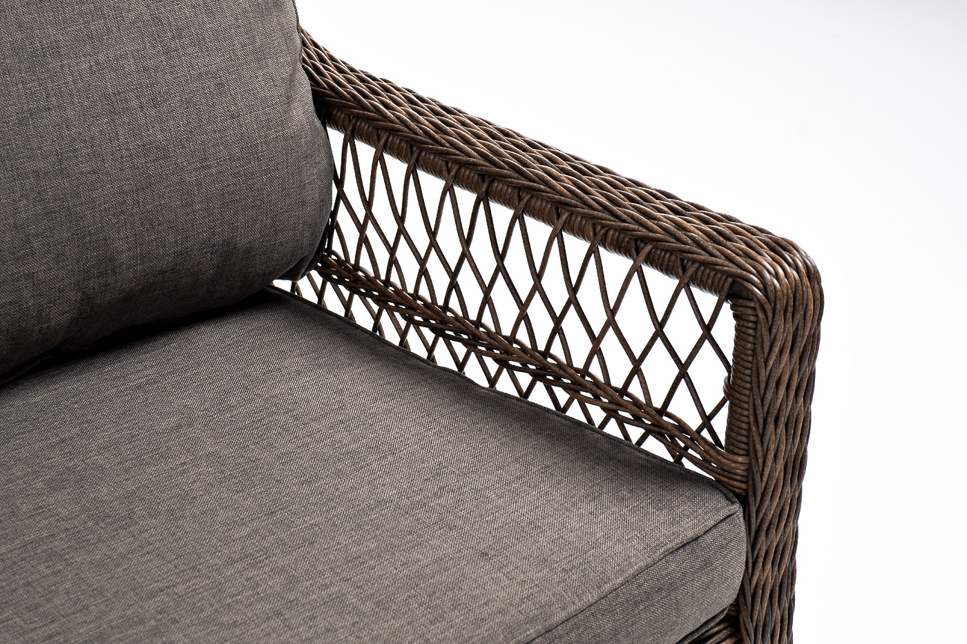 фото "гранд латте" диван трехместный из искусственного ротанга, цвет коричневый