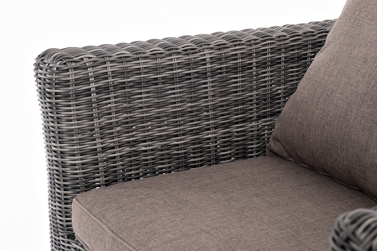 фото "капучино сингл" лаунж-зона из искусственного ротанга, цвет графит