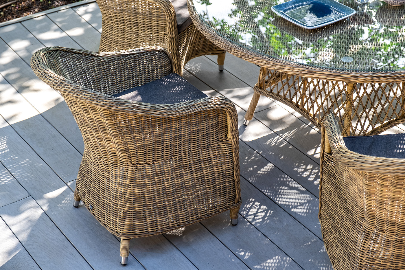 фото "равенна" плетеное кресло из искусственного ротанга, цвет соломенный