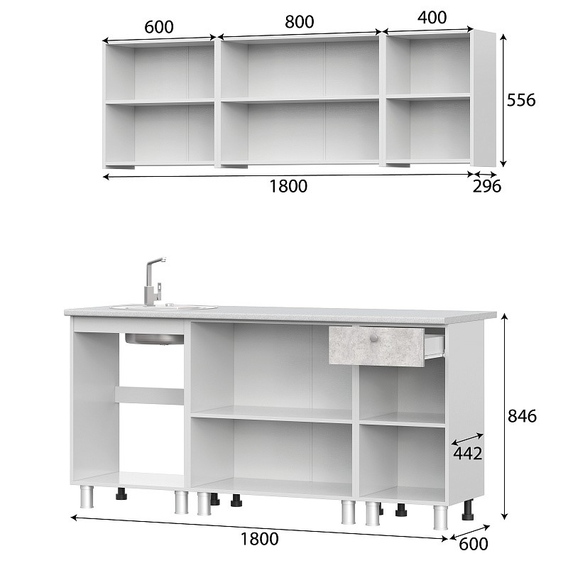 Кухонный гарнитур 1800 КГ - 1  Кухонный гарнитур 1800 КГ - 1