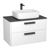 Тумба Orta 80 с накл.ум-к., с 2-мя ящ., подвесная белая