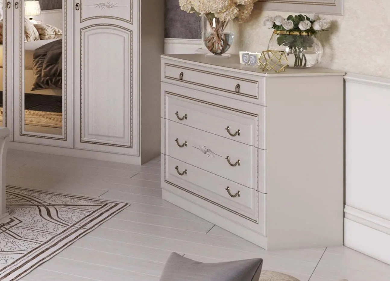 фото комод с 4-мя ящиками николь