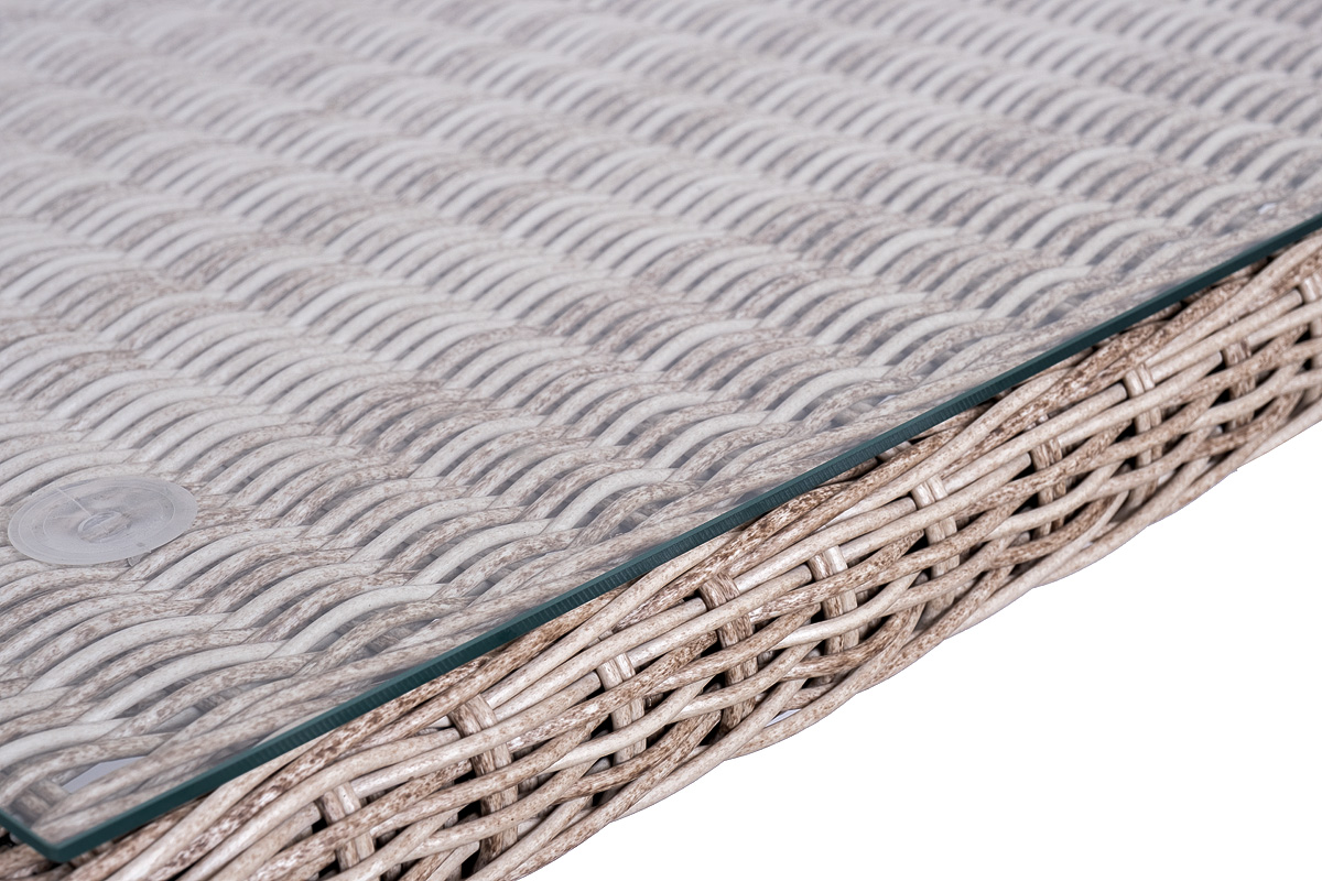 фото "катания" обеденная группа плетеная на 6 персон, цвет бежевый