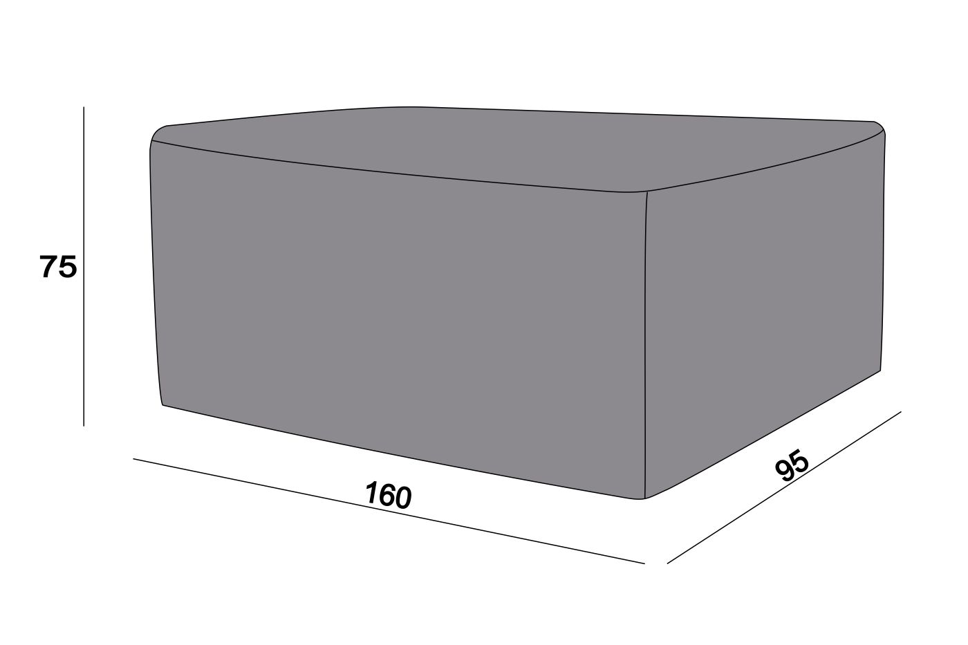 фото защитный чехол на стол латте 160×95×75 см, цвет серый