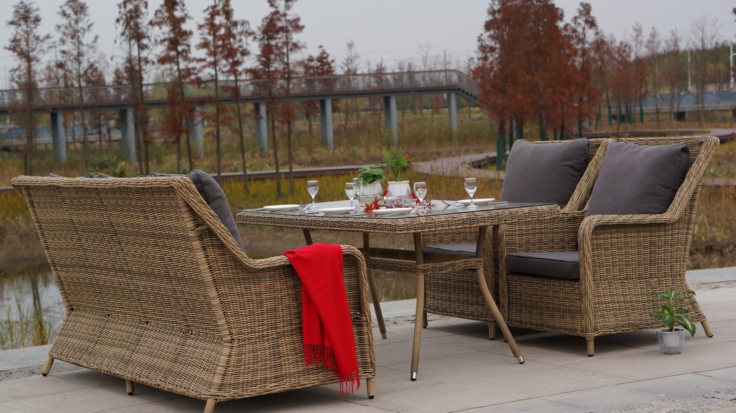 фото "гляссе" кресло плетеное из искусственного ротанга, цвет соломенный