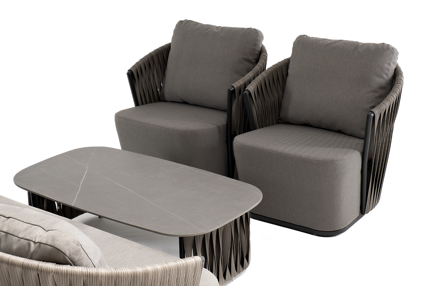 фото "флоренция" лаунж-зона из искусственного ротанга, цвет графит