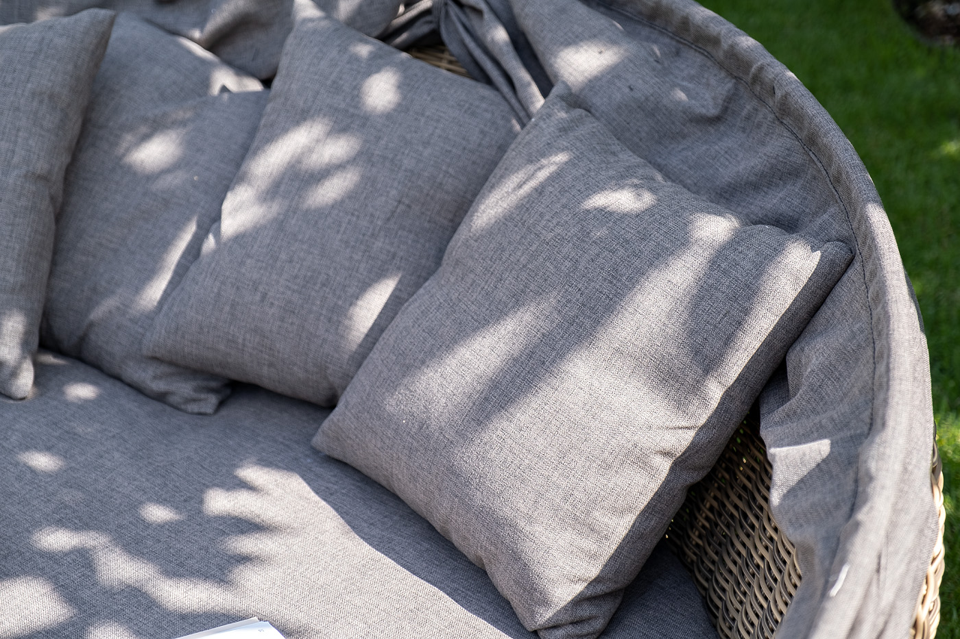 фото "стильяно" плетеная кровать круглая, цвет соломенный