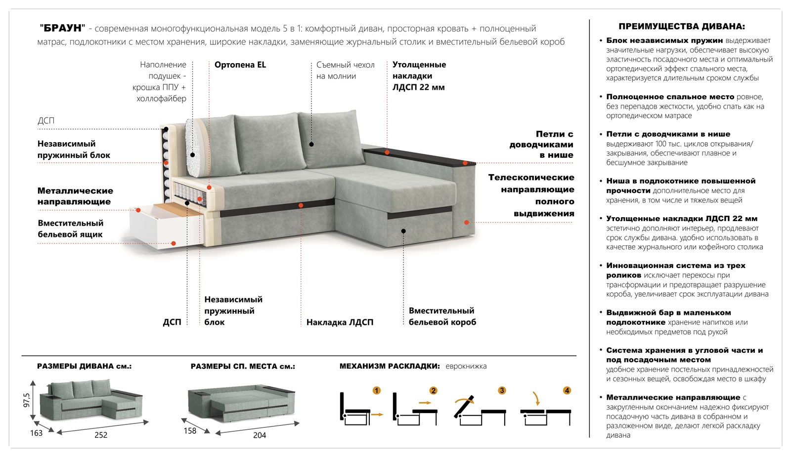 фото диван угловой браун sofos
