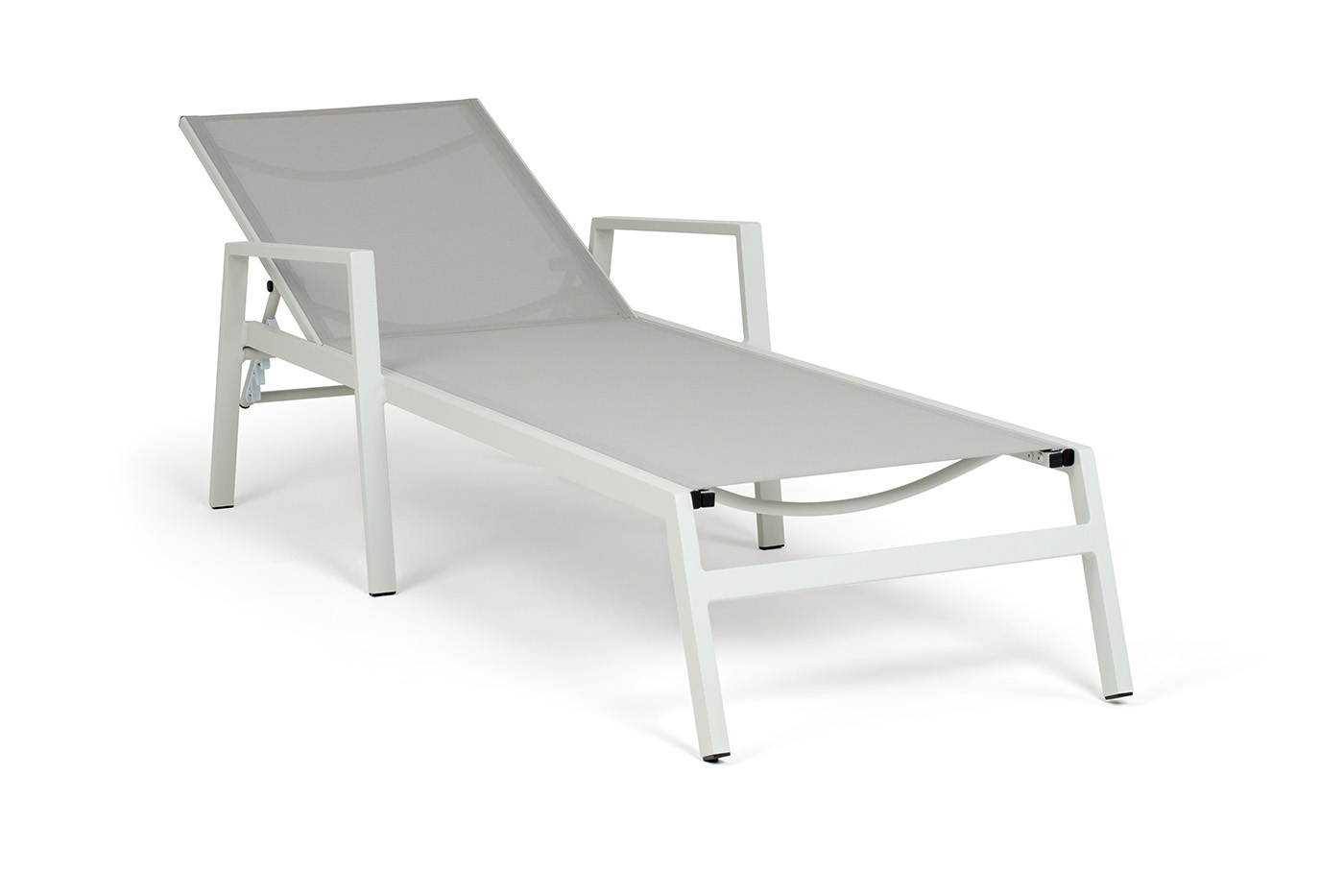 фото "парма" шезлонг из алюминия темно-серый (ral7024) муар, ткань текстилен серая