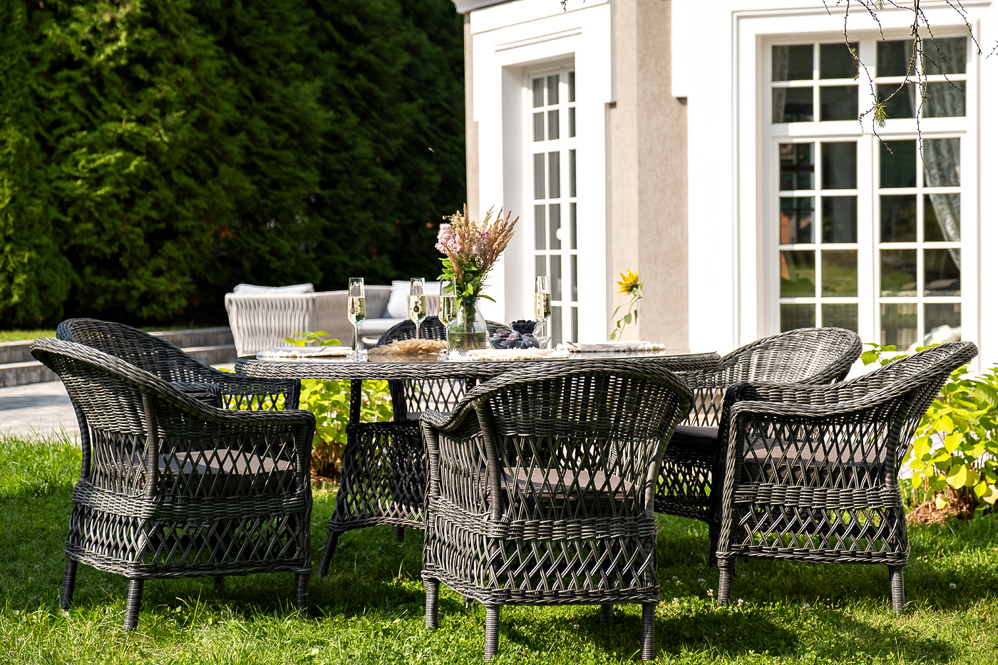 фото "эспрессо–150 s" обеденная группа плетеная, цвет графит