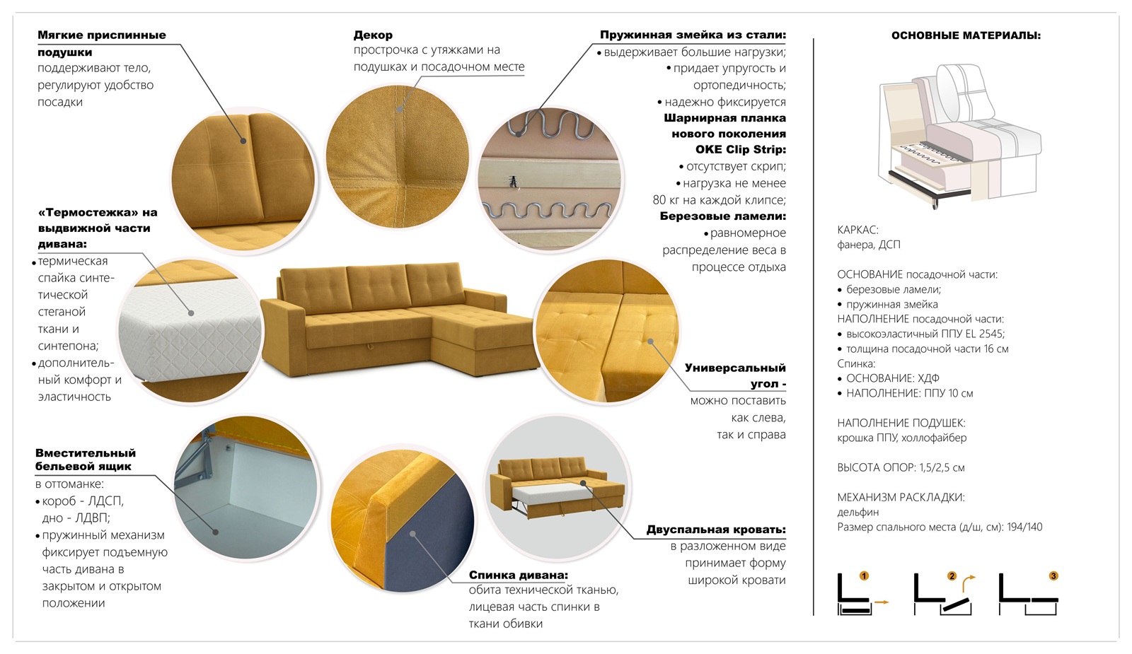 Диван угловой Олимп 