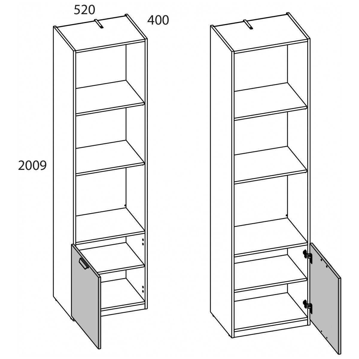 фото шкаф открытый 1d/52 modern