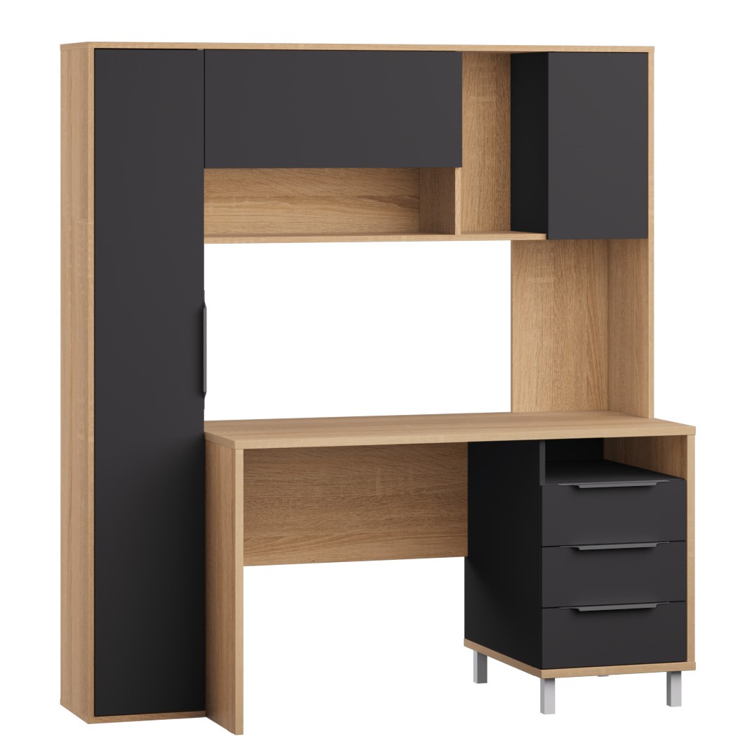 Стол рабочий 12.95 Комфорт (Дуб сонома/Темно-серый) фото стол рабочий 12.95 комфорт (дуб сонома/темно-серый)