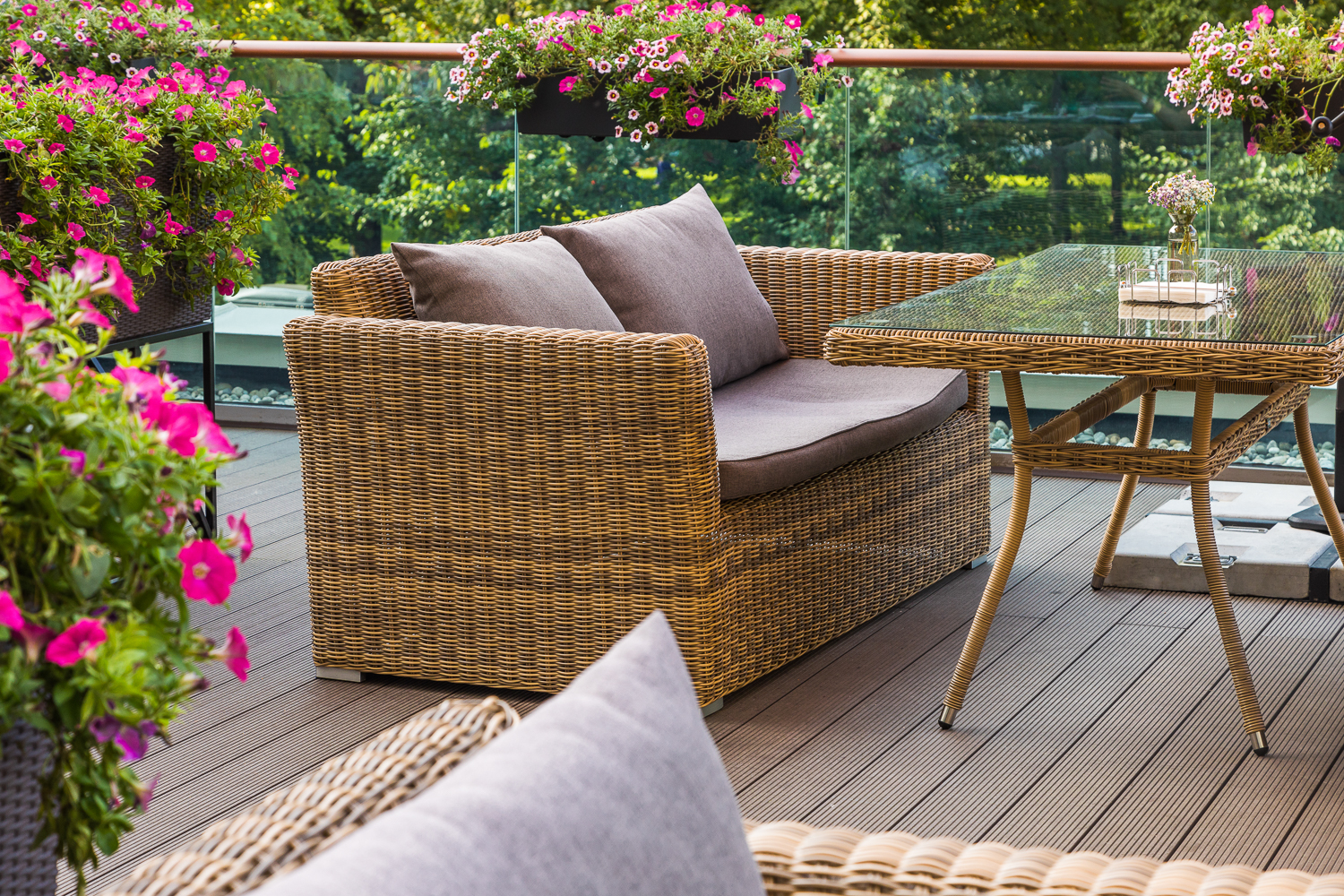 фото "капучино" диван из искусственного ротанга двухместный, цвет соломенный