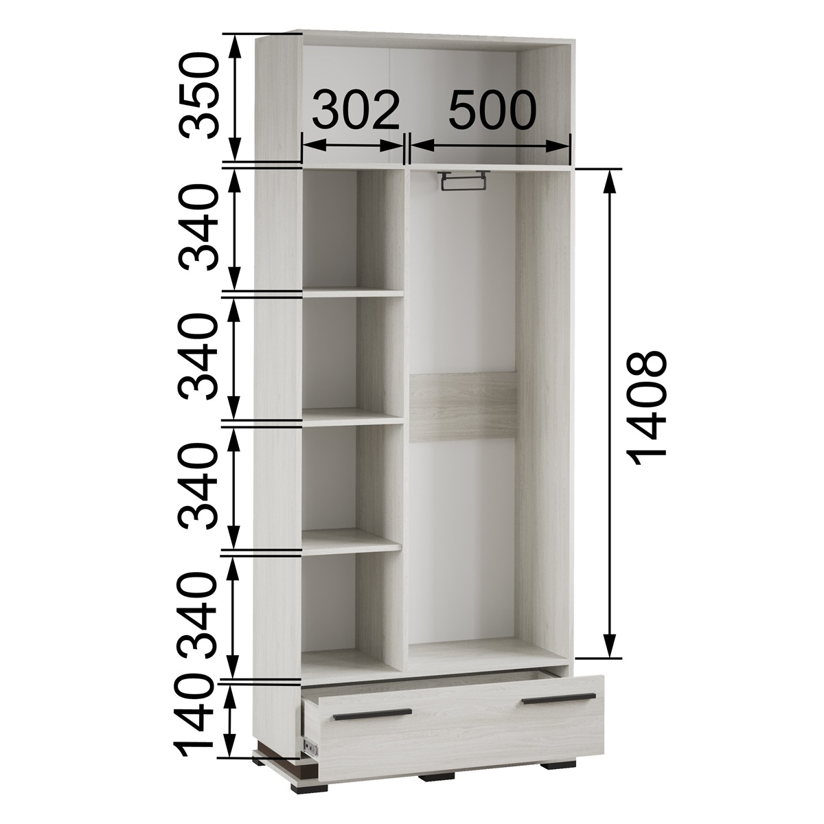 фото шкаф 2-х дв. мш-30 модена
