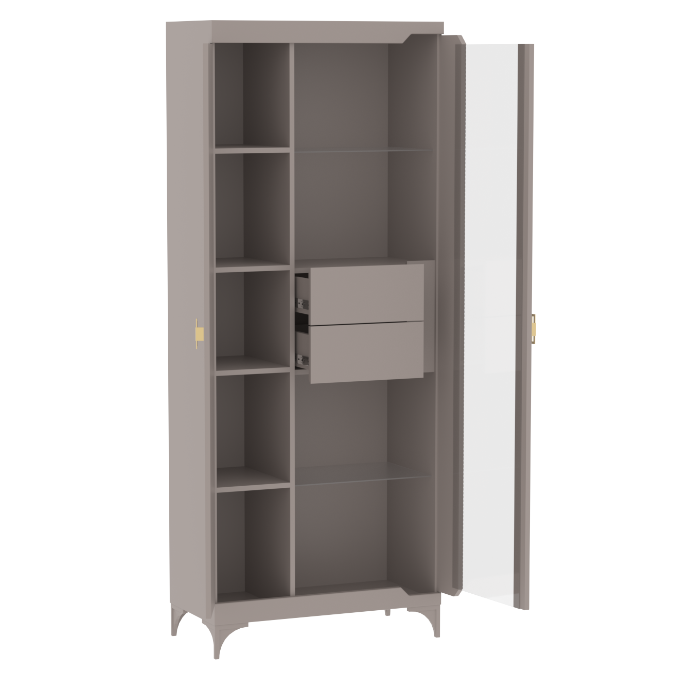 Пенал со стеклом широкий Сиде 