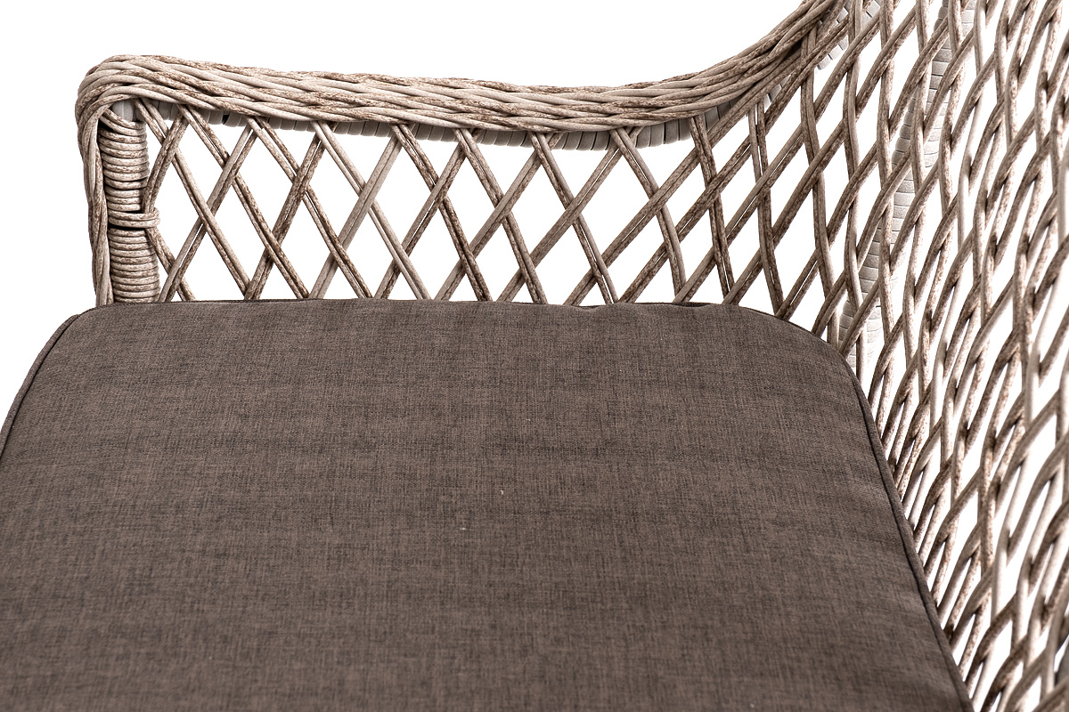 фото "катания" обеденная группа плетеная на 6 персон, цвет бежевый