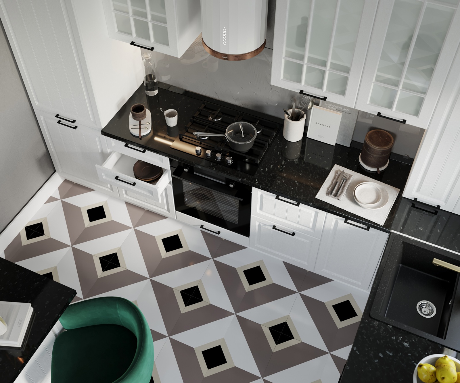 фото шкаф верхний угловой горизонтальный высокий швуг 1009 прага