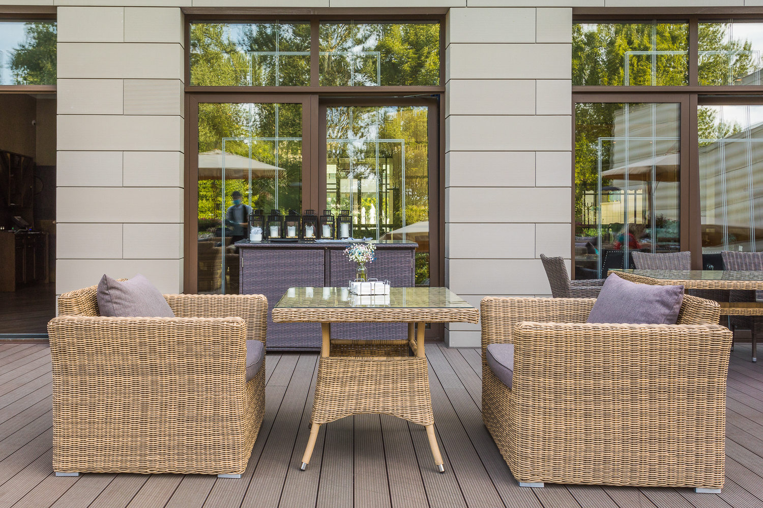 фото "капучино" кресло из искусственного ротанга, цвет соломенный