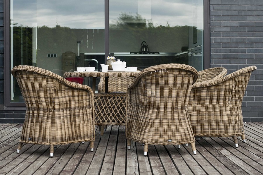 фото "равенна" плетеное кресло из искусственного ротанга, цвет соломенный