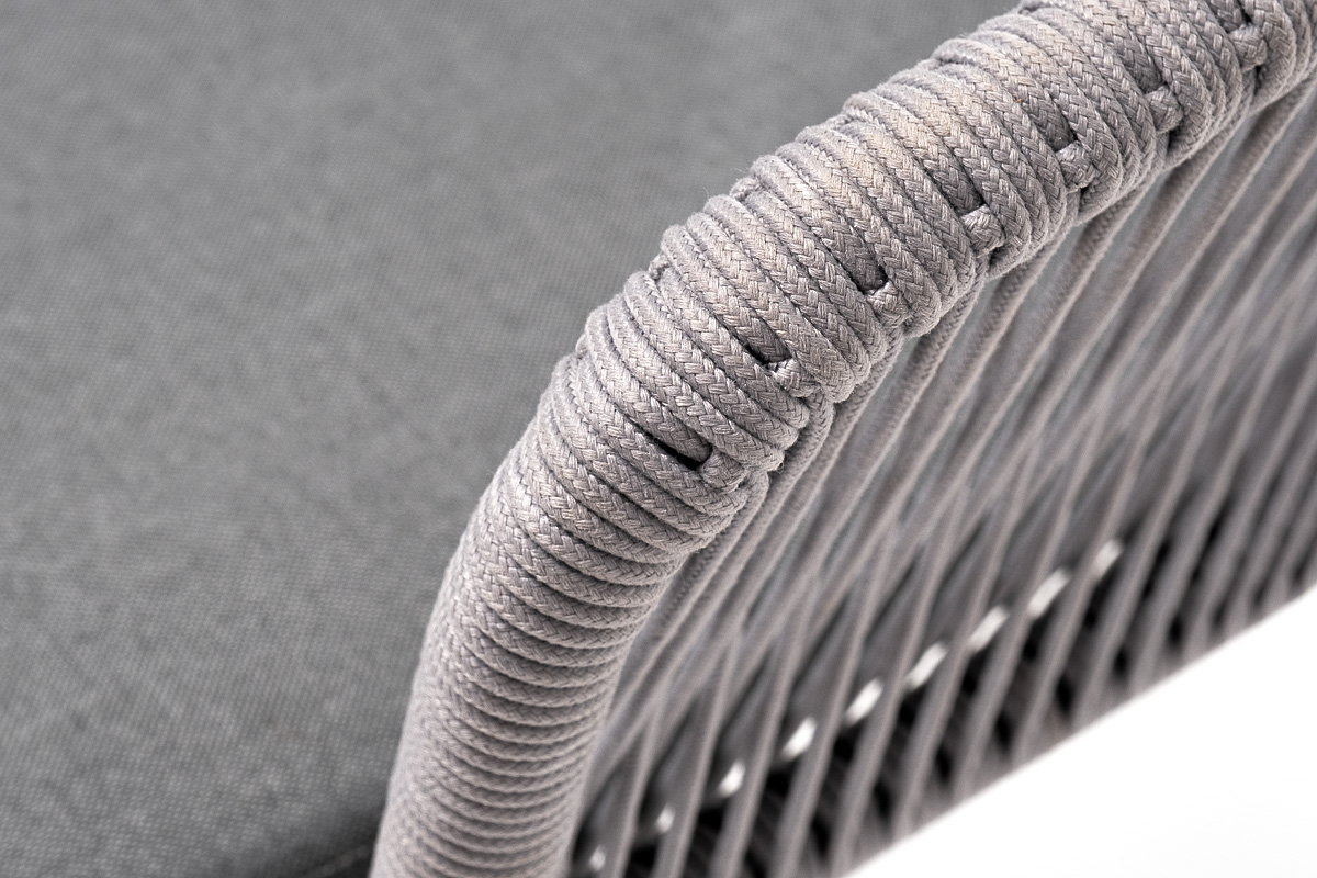 "Марсель" стул плетеный из роупа, каркас алюминий темно-серый (RAL7024) муар, роуп светло-серый круглый, ткань светло-серая фото "марсель" стул плетеный из роупа, каркас алюминий темно-серый (ral7024) муар, роуп светло-серый круглый, ткань светло-серая