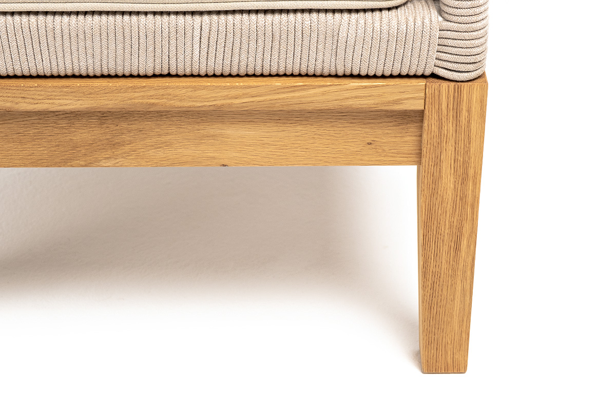 фото "канны" кресло плетеное из роупа, основание дуб, роуп бежевый круглый, ткань бежевая 15052