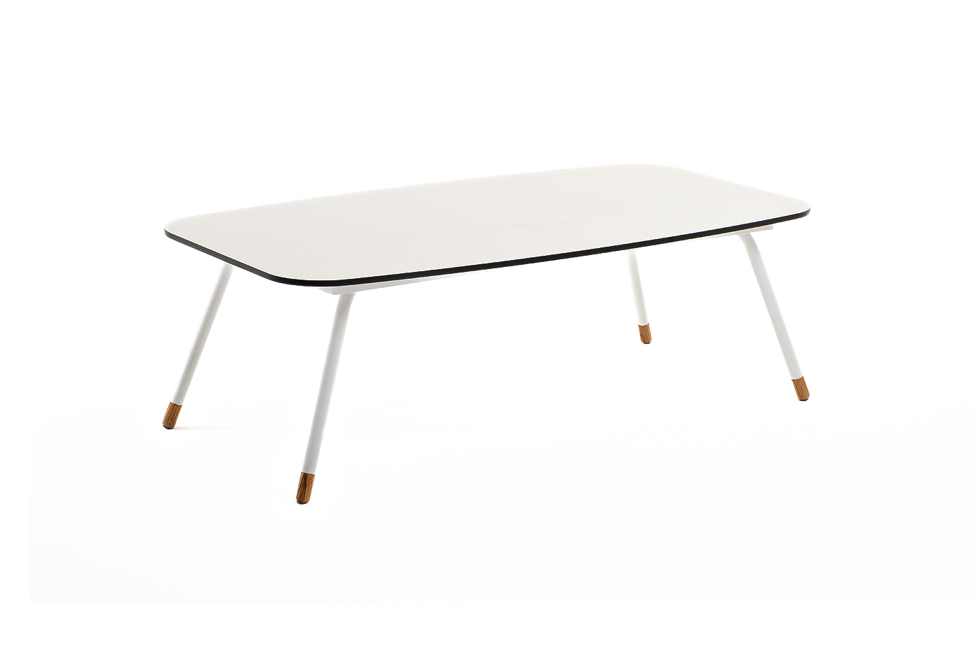 фото "верона" журнальный стол из hpl 120х65, h40, каркас белый муар, цвет столешницы "молочный"