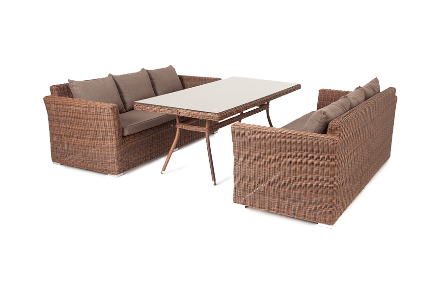 фото "мокко дабл" обеденная группа из искусственного ротанга, цвет коричневый